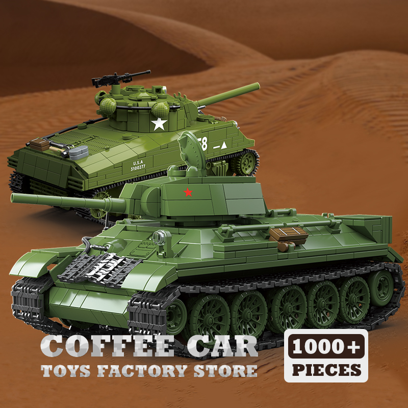 M4A3 Medium Tank Building Bloc - Lego Compatible Military Tank 评论和价格