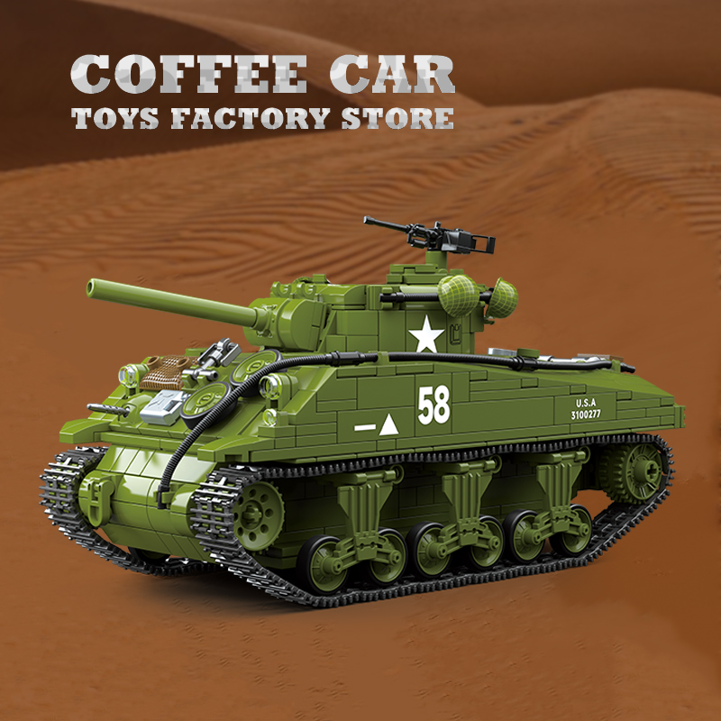 M4A3 Medium Tank Building Bloc - Lego Compatible Military Tank 评论和价格