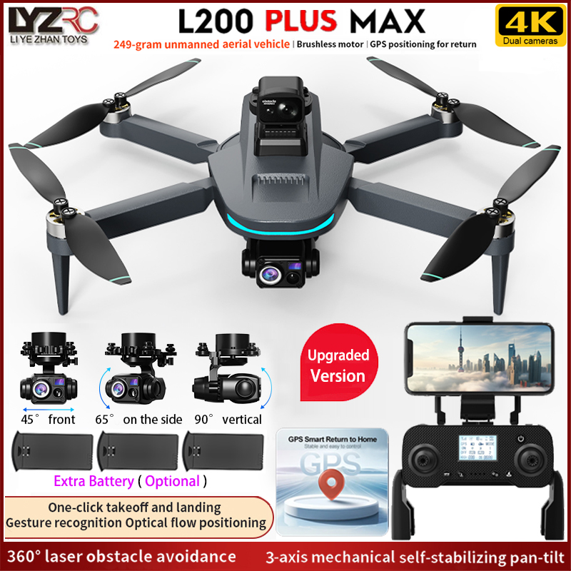 NEW L200 PLUS MAX GPS Drone 5G - Fpv Brushless Rc Drone 4K 评论和价格